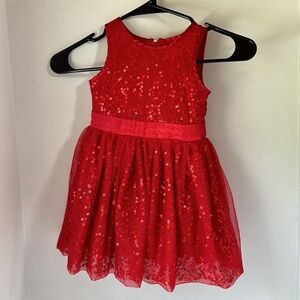 Cat & Jack red sequins sleeveless dress Christmas size 2t